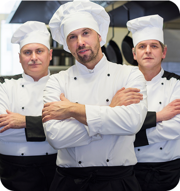 L'équipe de Vite et Gourmand avec le chef Jean Parmentier